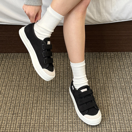 [GIRLS GOOB] Women's Casual Comfort Sneakers, Classic Fashion Shoes, 3 Velcro - Made in KOREA